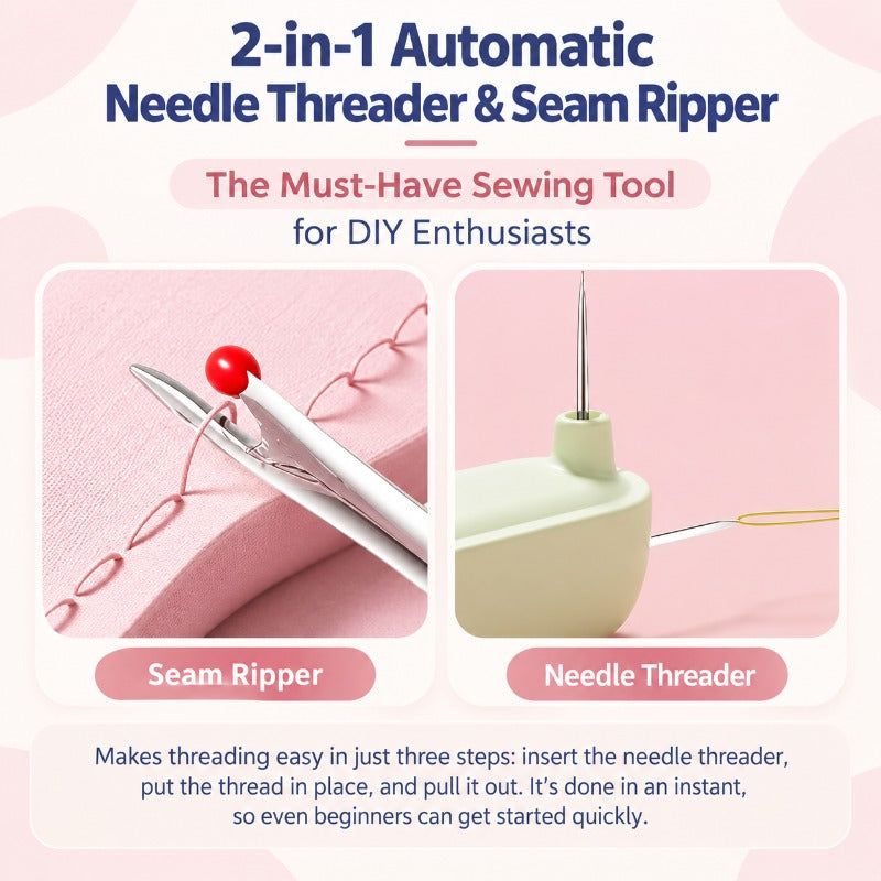 Eptchn 2-in-1 Needle Threader & Seam Ripper Tool