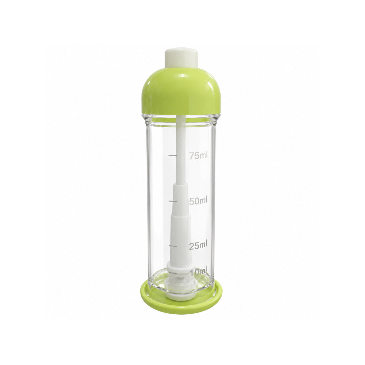 Green oil sprayer bottle on a white background