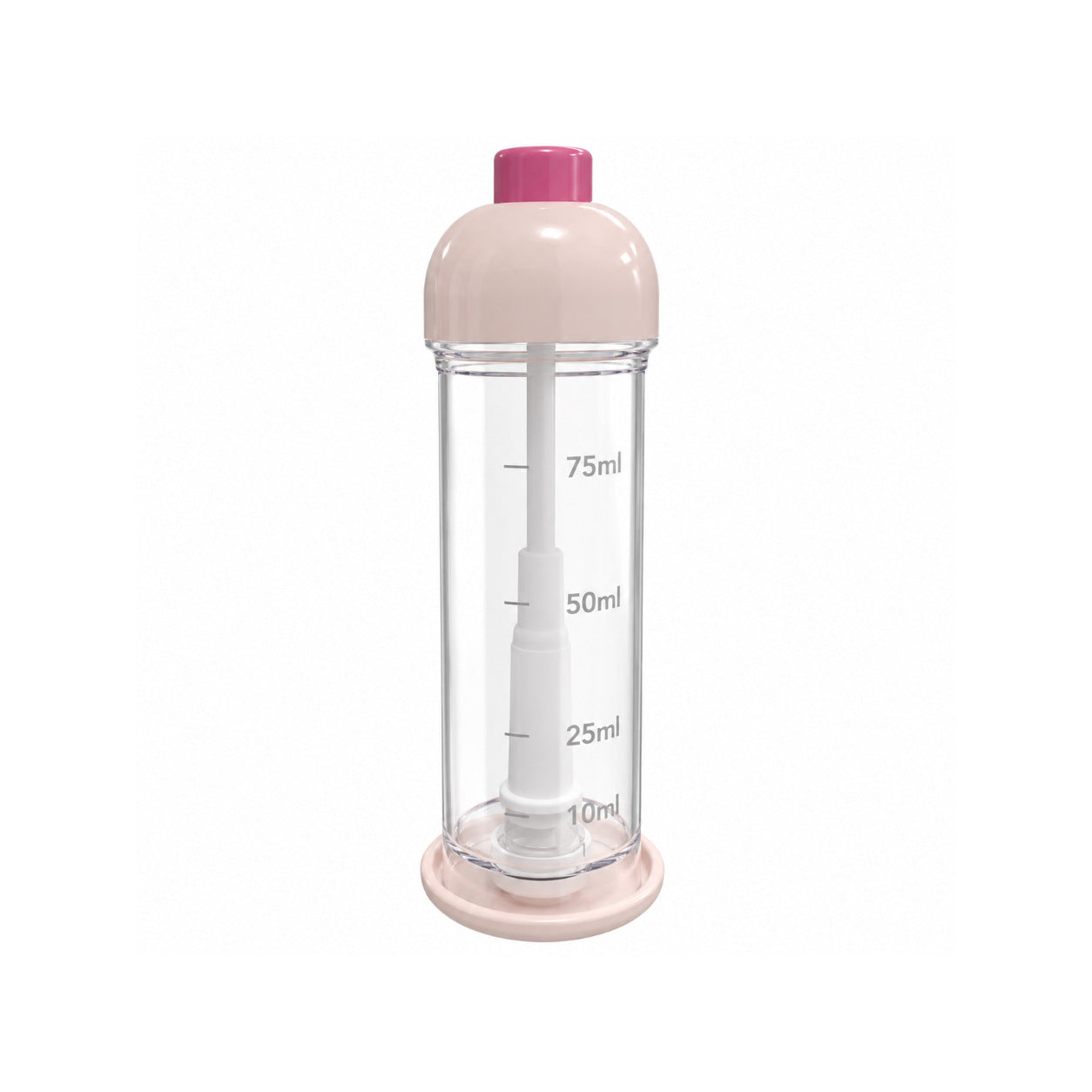 Pink oil sprayer bottle on a white background