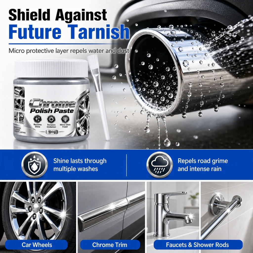 Chrome Polish Paste for a Brilliant, Mirror-Like Shine